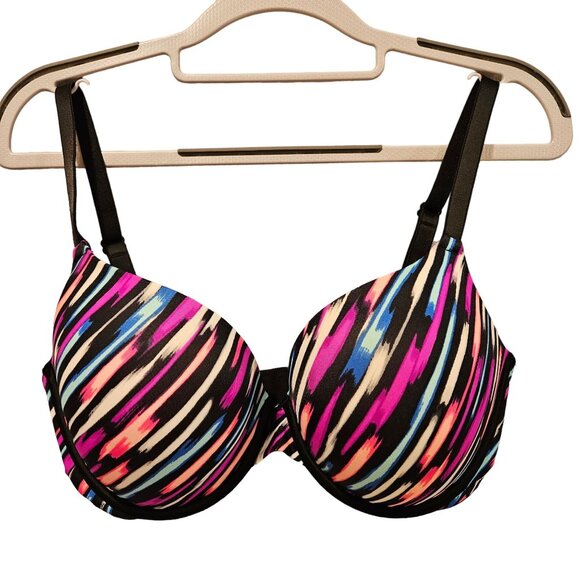 Victorias Secret Pink Bra Womens 34DD colorful Wear Everywhere Push-up multicolo - Picture 1 of 11